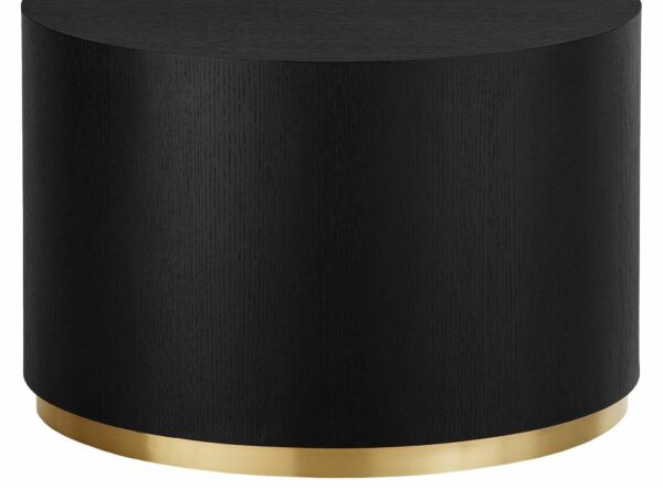 Ronde bijzettafel zwart hout/goud