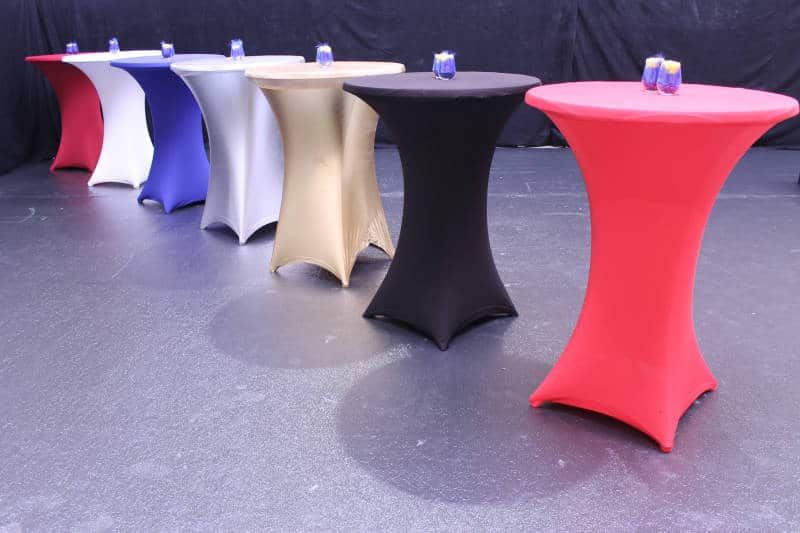 IEventStar Stretch Tafelkleed Voor Bistrotafel – Elastische Hoes Met 4 Voetlussen, Marineblauw