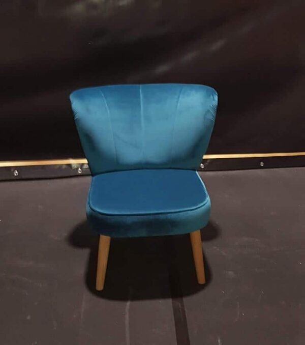 Velvet zetel 1-zit blauw