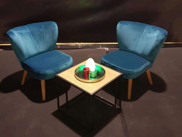 Velvet zetel 1-zit blauw - Afbeelding 3
